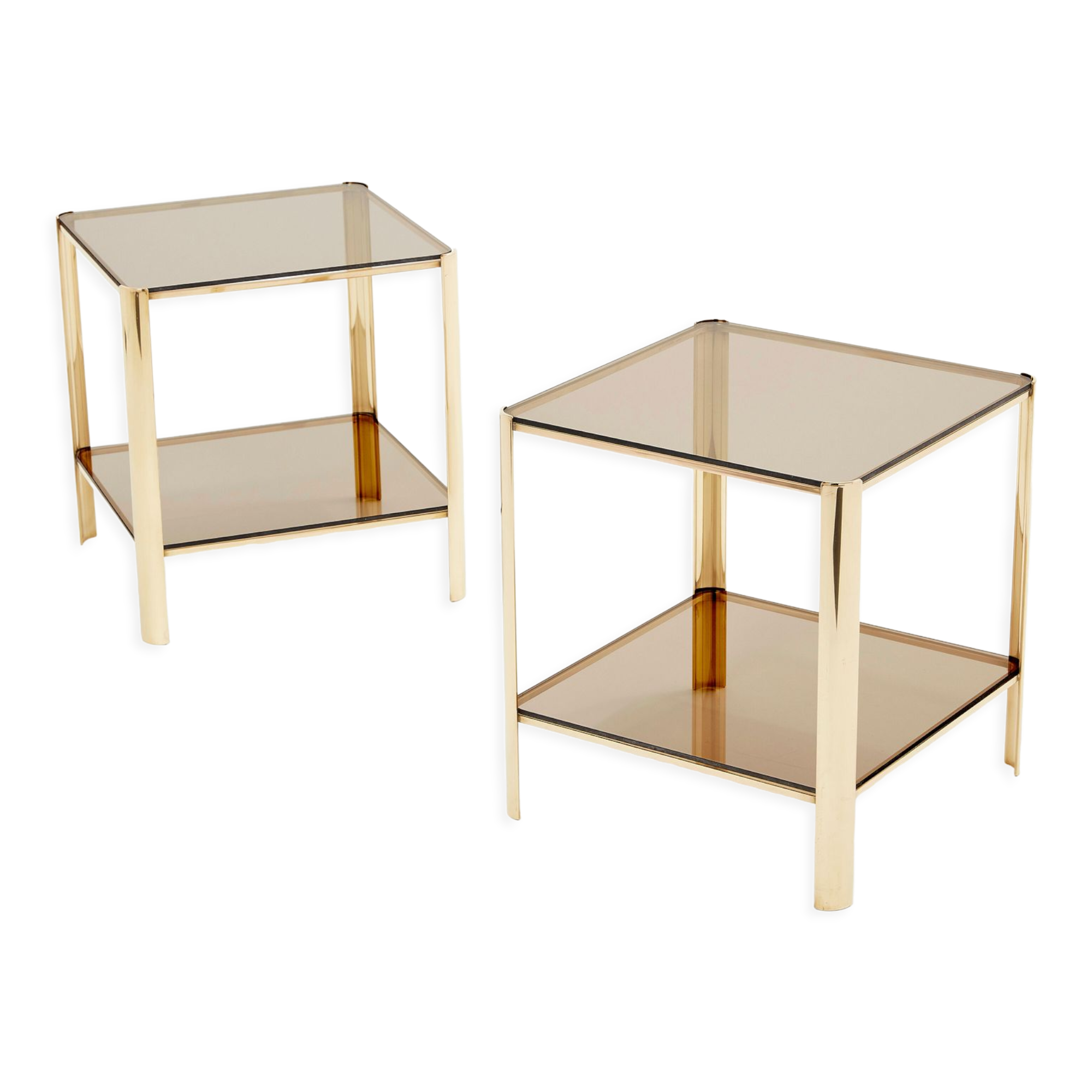 Pair of tables ends of bronze sofa 60s