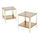 Pair of tables ends of bronze sofa 60s
