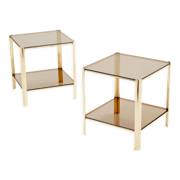 Pair of tables ends of bronze sofa 60s
