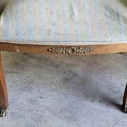 Pair of walnut armchairs in Empire style, Egyptian revival.