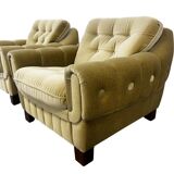 Set of 2 XL vintage single armchairs in space age style.