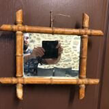 Miroir ancien en bambou 44x38