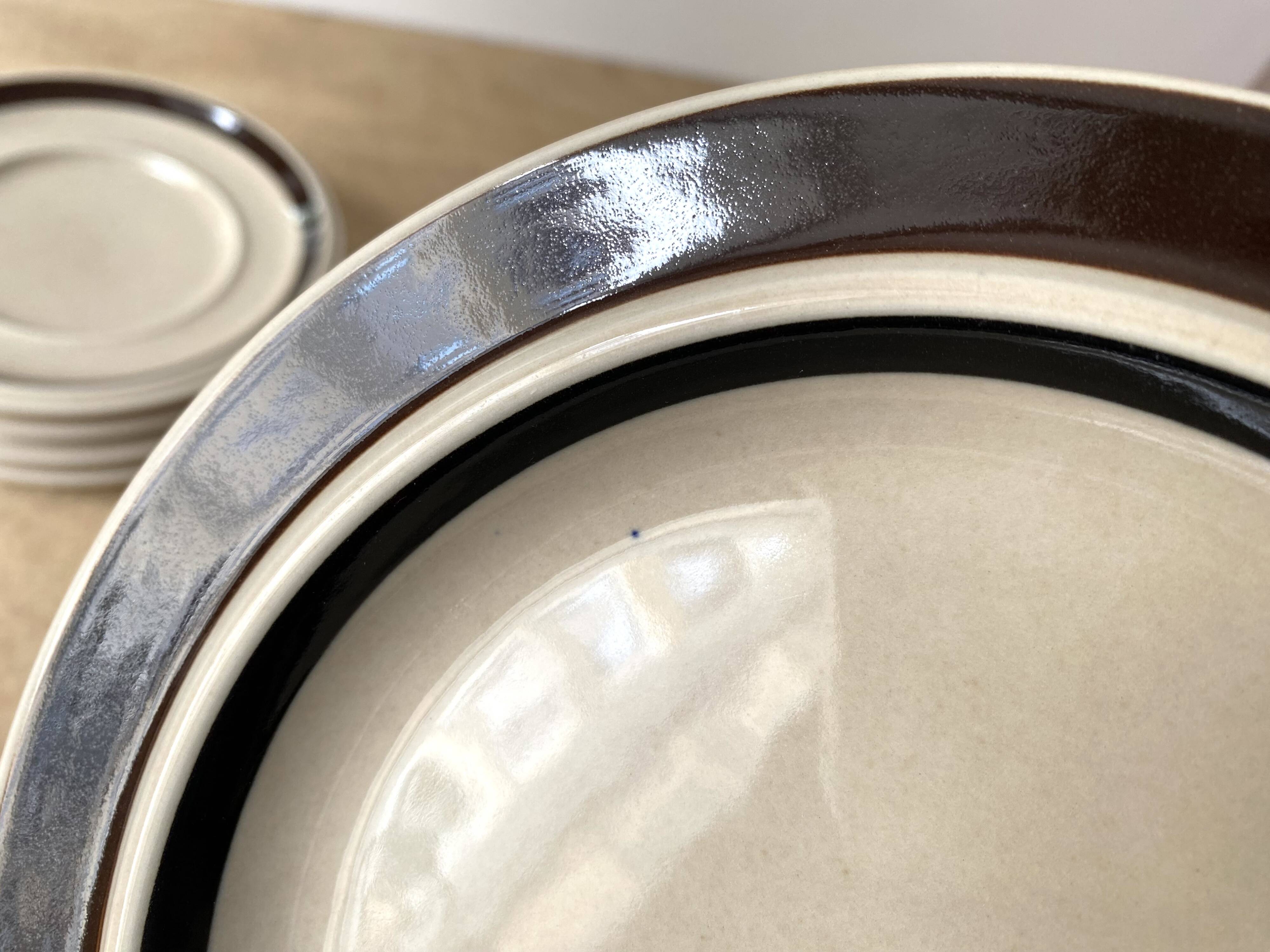 Service of 4 RUIJA Arabia Finland tea cups 70s, vintage ceramic cups