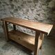 Vintage French beech side table, console, washbasin unit, industrial side table, circa 1950–1970.