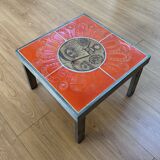 Coffee table end of sofa Roger Capron and Jean Derval ceramic 70s sun model