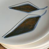 Six ceramic plates with matt enamel 50s