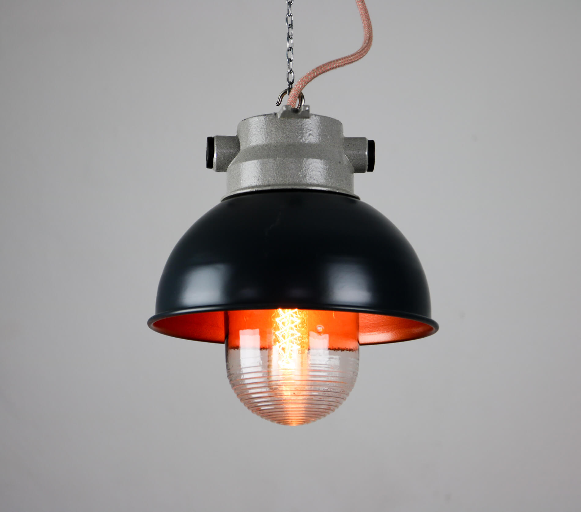 Vintage antracite industrial hanging light from TEP
