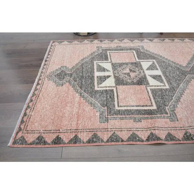Vintage Turkish Oushak Wool Runner Handmade Wool Runner Rug 123x376