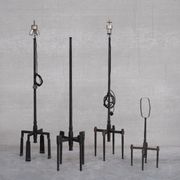 Lot de 4  lampadaires brutaliste en fer