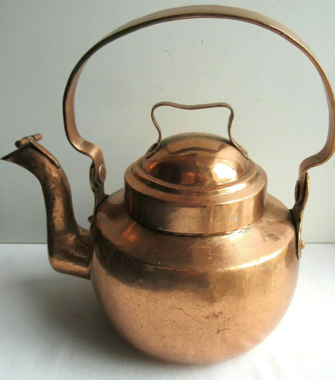 Old copper kettle, stamped, Art Deco 1930
