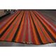 Orange Red Vintage Handmade Wool Cotton Kilim Runner Rug 172x372