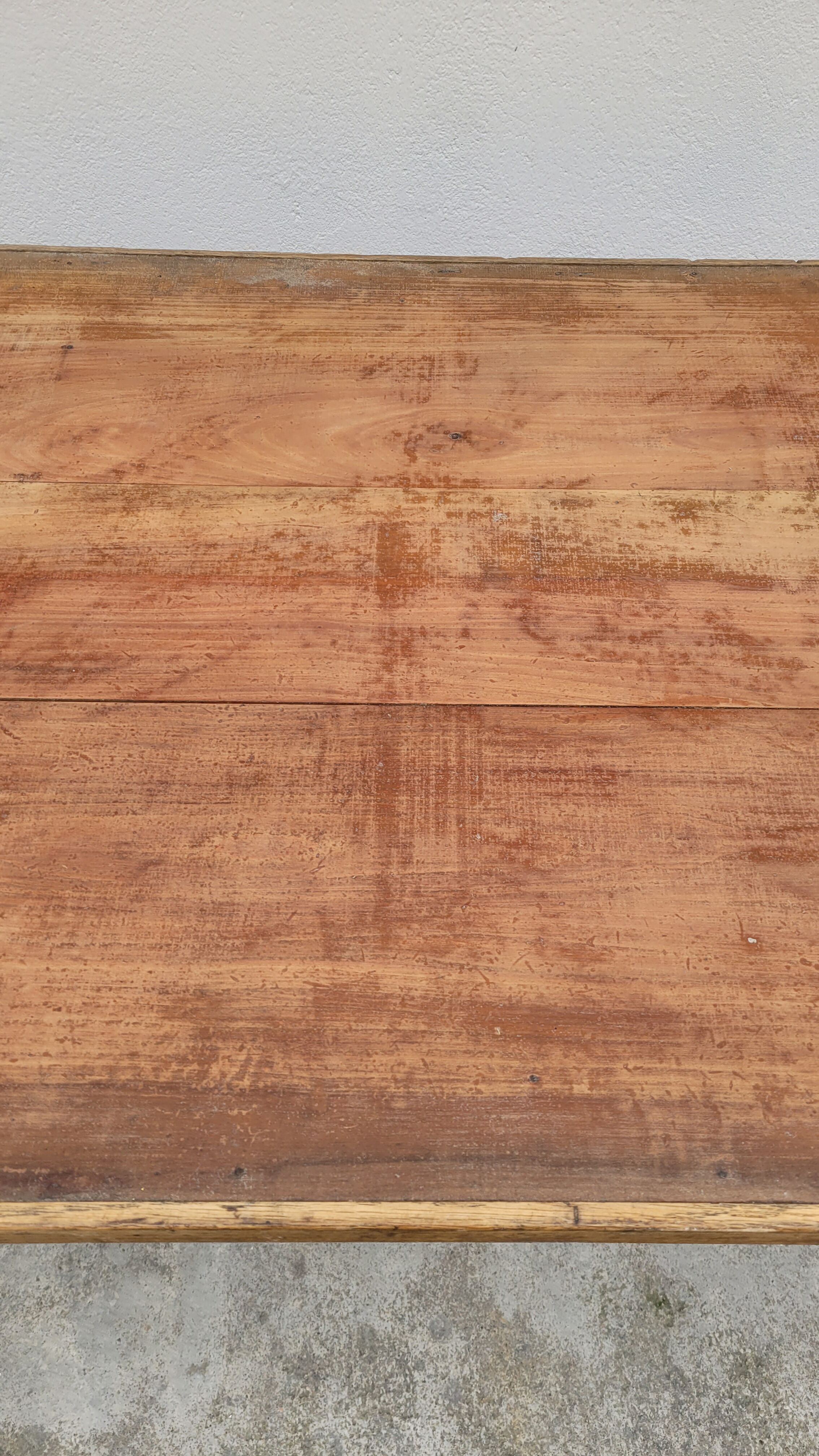 Farmhouse table in fruit tree 2 drawers period 1900 -1m27