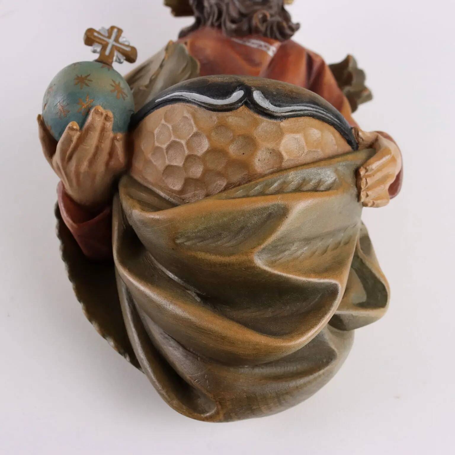 Antique holy water font with religious subject, Italy, 20th century.