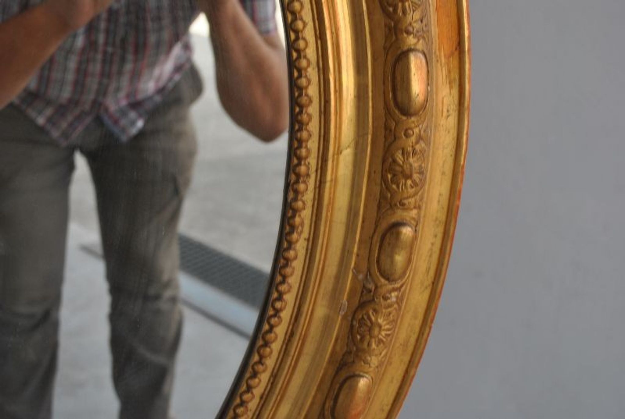 Mirror of style Louis XVI gilded stucco 1880