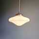 Art Deco pendant light in white opaline glass, conical, 1920s-30s