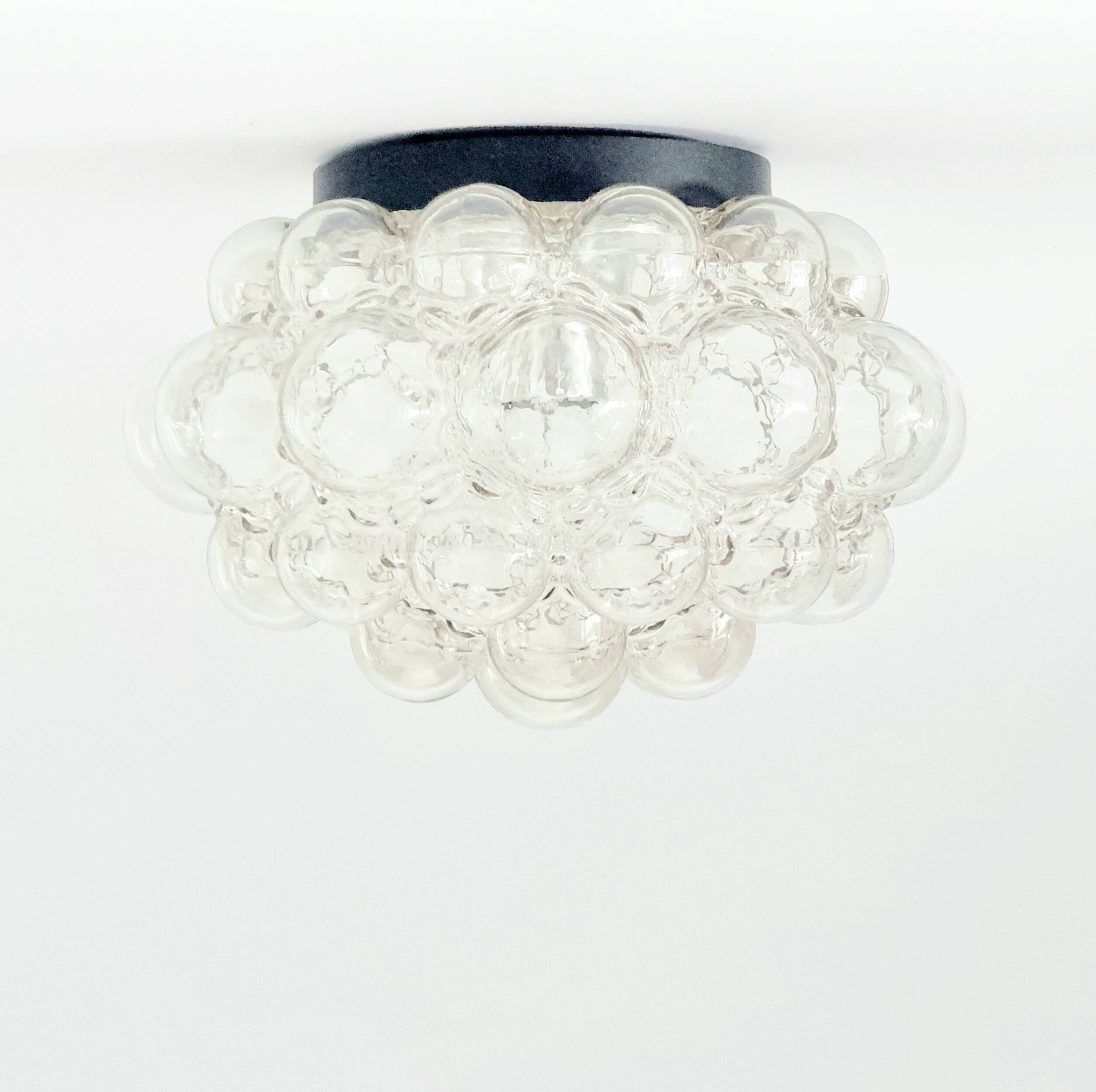 Large Mid-Century Bubble Glass Ceiling Light by H.Tynell for Limburg, 1970s