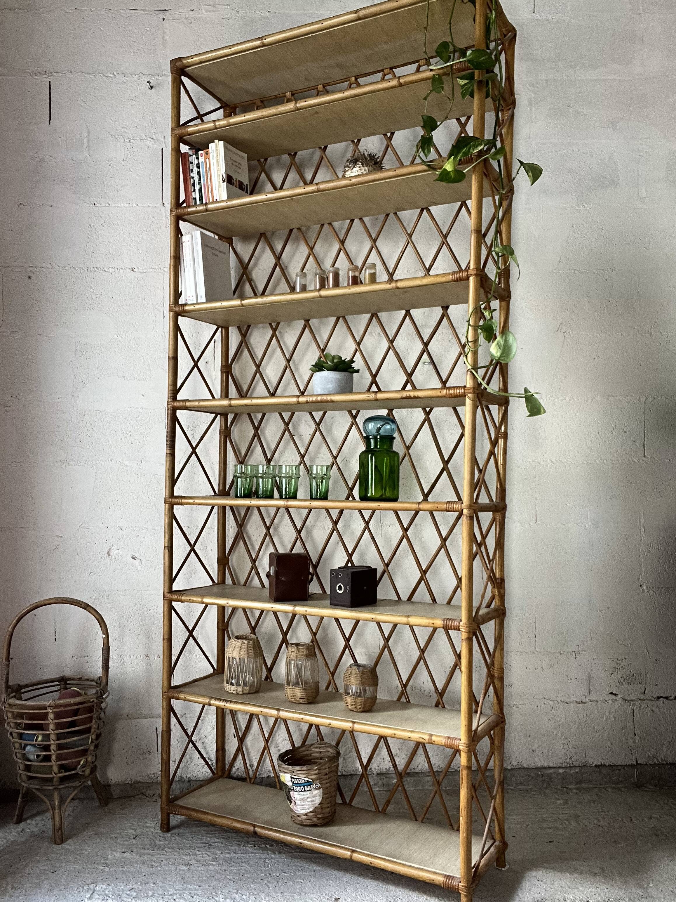 Large rattan bookcase