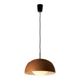 Pendant lamp by B+L Leuchten, orange dome shade and opal glass diffuser