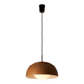 Pendant lamp by B+L Leuchten, orange dome shade and opal glass diffuser