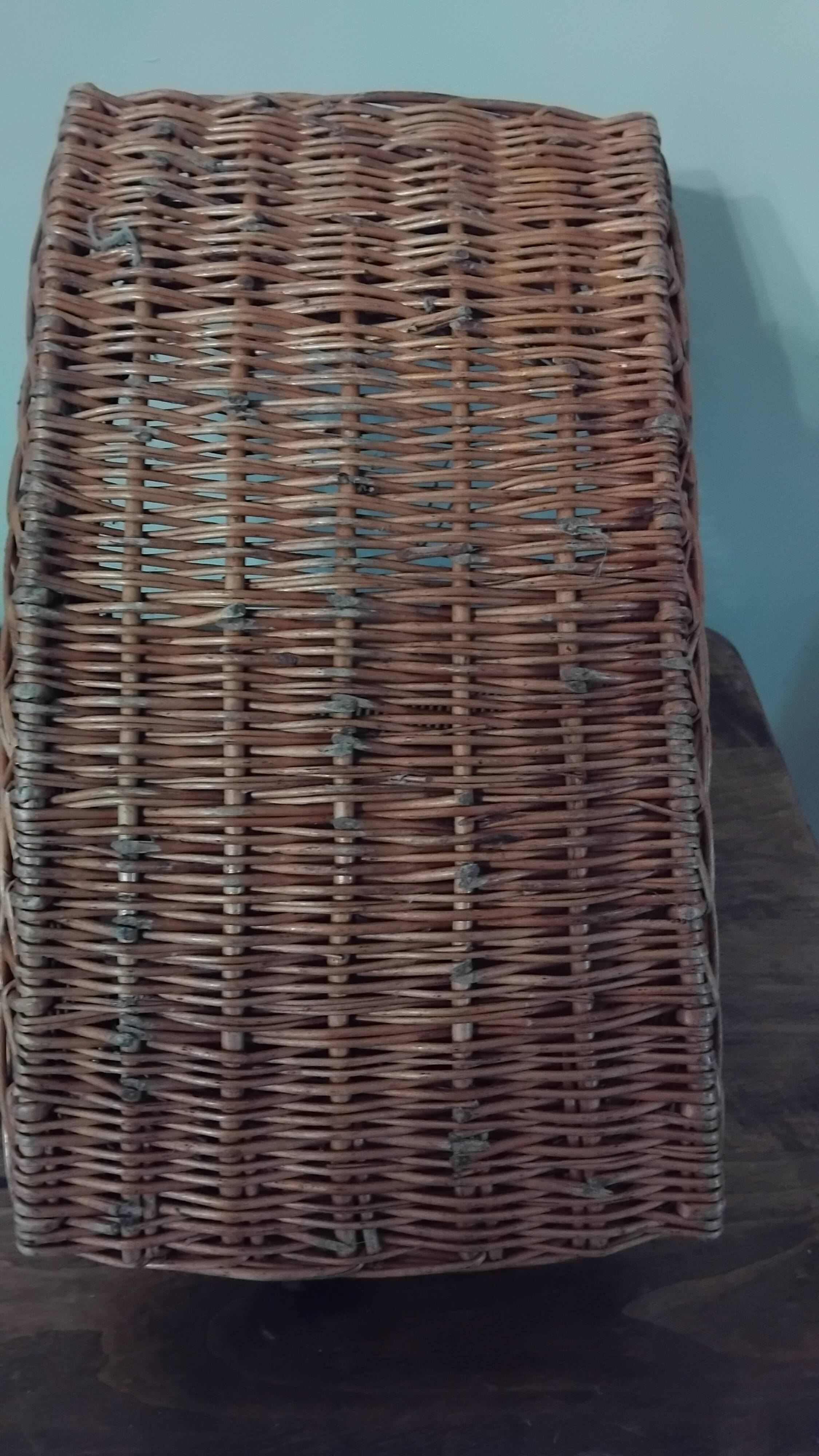Vintage rectangular woven basket