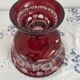 Large red and white overlay glass bowl, Bohemian 20th century