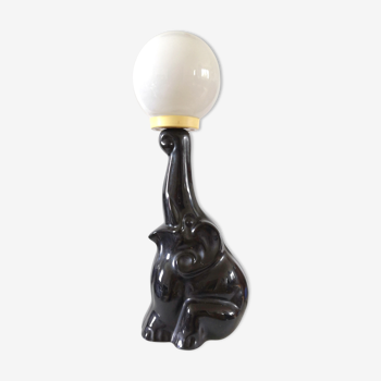 Lampe éléphant céramique design années 70