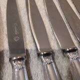 12 silver-plated dessert knives by Christofle Vendôme, 20.3cm