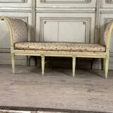 Directoire bench in carved wood and lacquered in shades of green, late eighteenth century