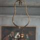 Florentine gilded wood floor lamp, floor lamp with lampshade