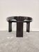 1970s black coffee table in mid-century modern style with a smoked glass top.