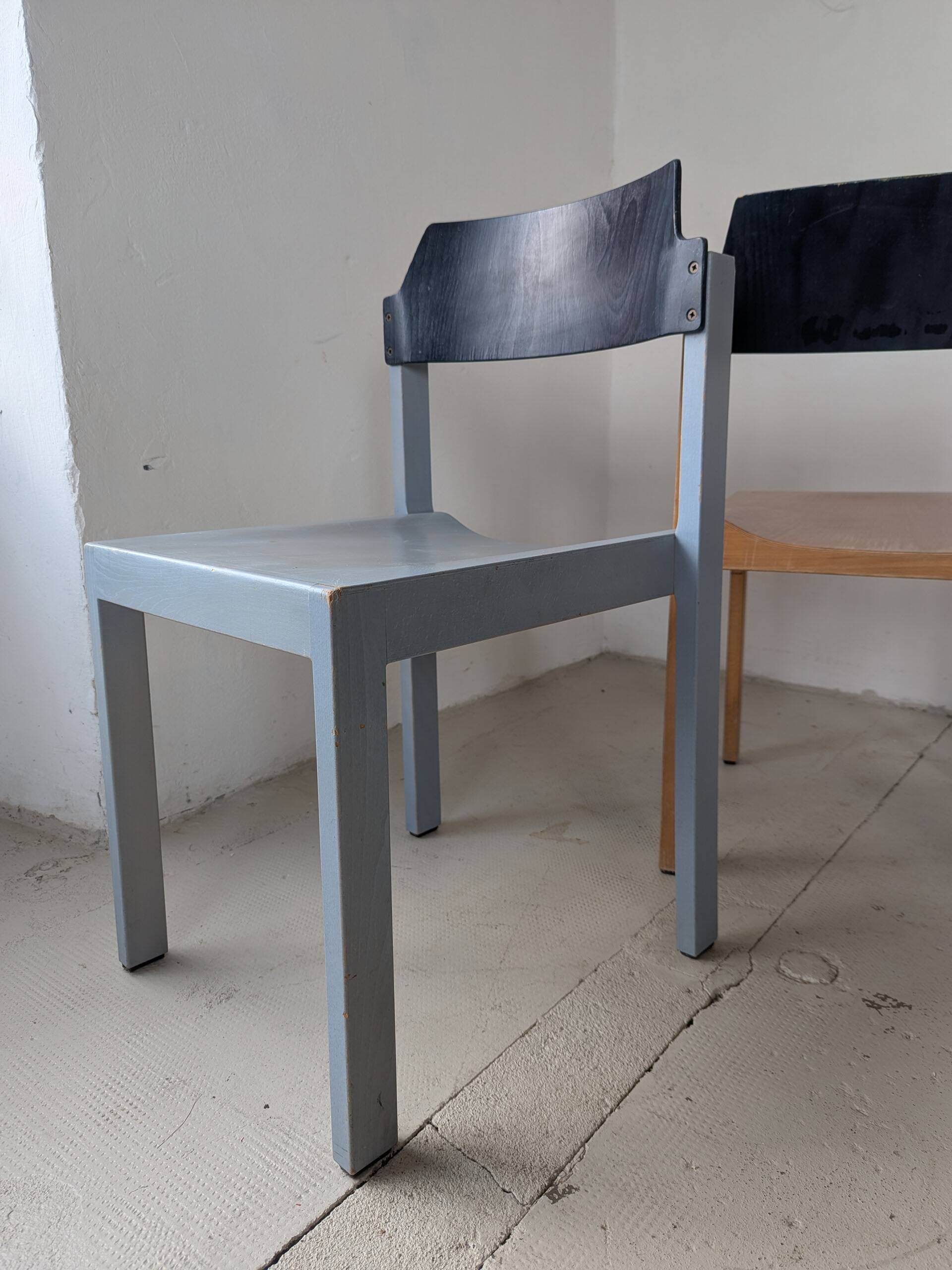 Set of 4 stackable chairs by Rainer Schell
