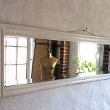 White art-deco mirror 134x32cm