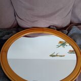 Oval mirror in light oak