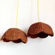 Paire de suspensions osier fleurs vintage