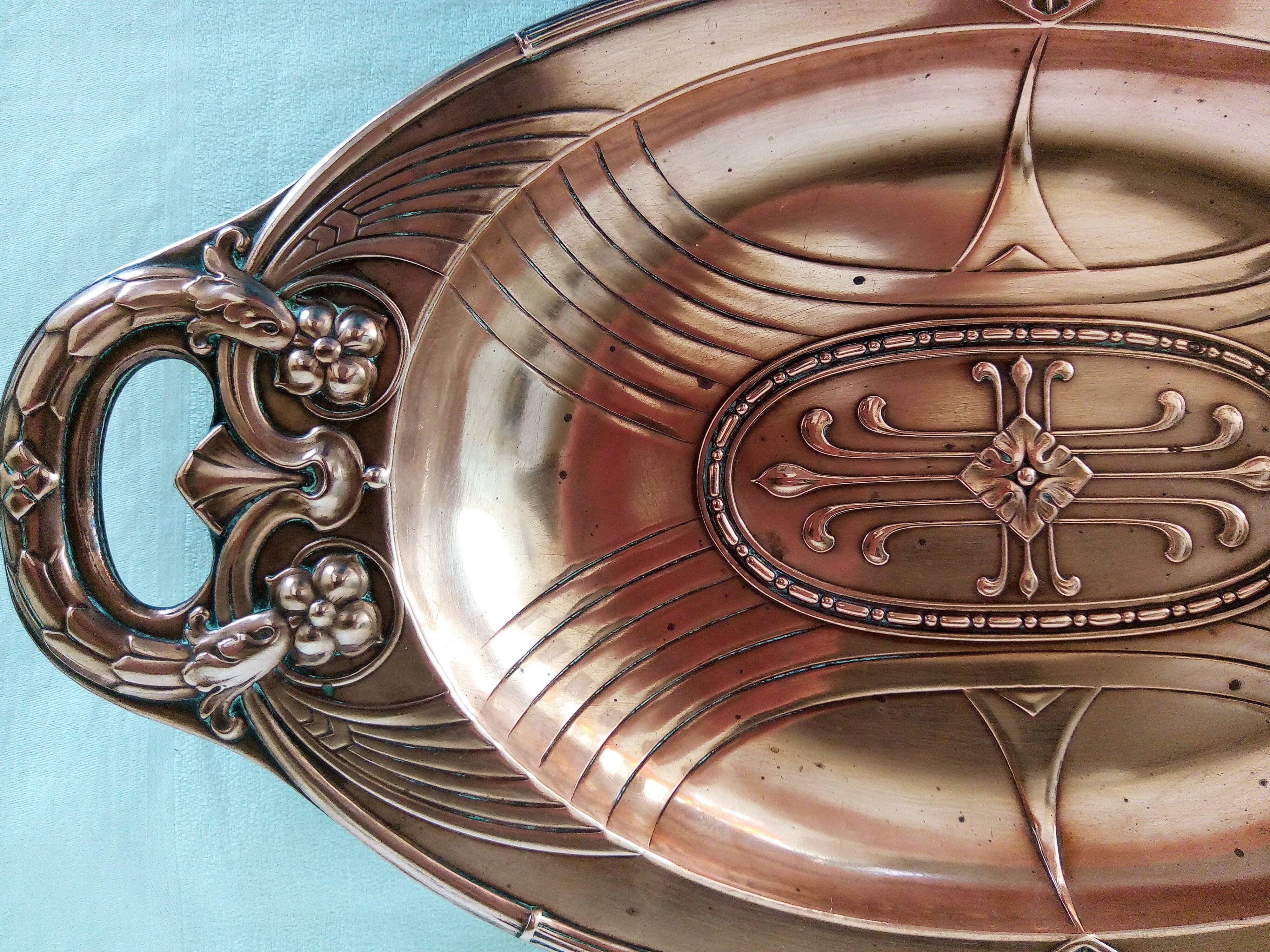 Jugendstil copper tray