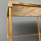 Table d'appoint en marbre et laiton