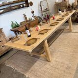 Solid oak farmhouse table with extensions