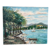 Sailboats on the lake, knife technique