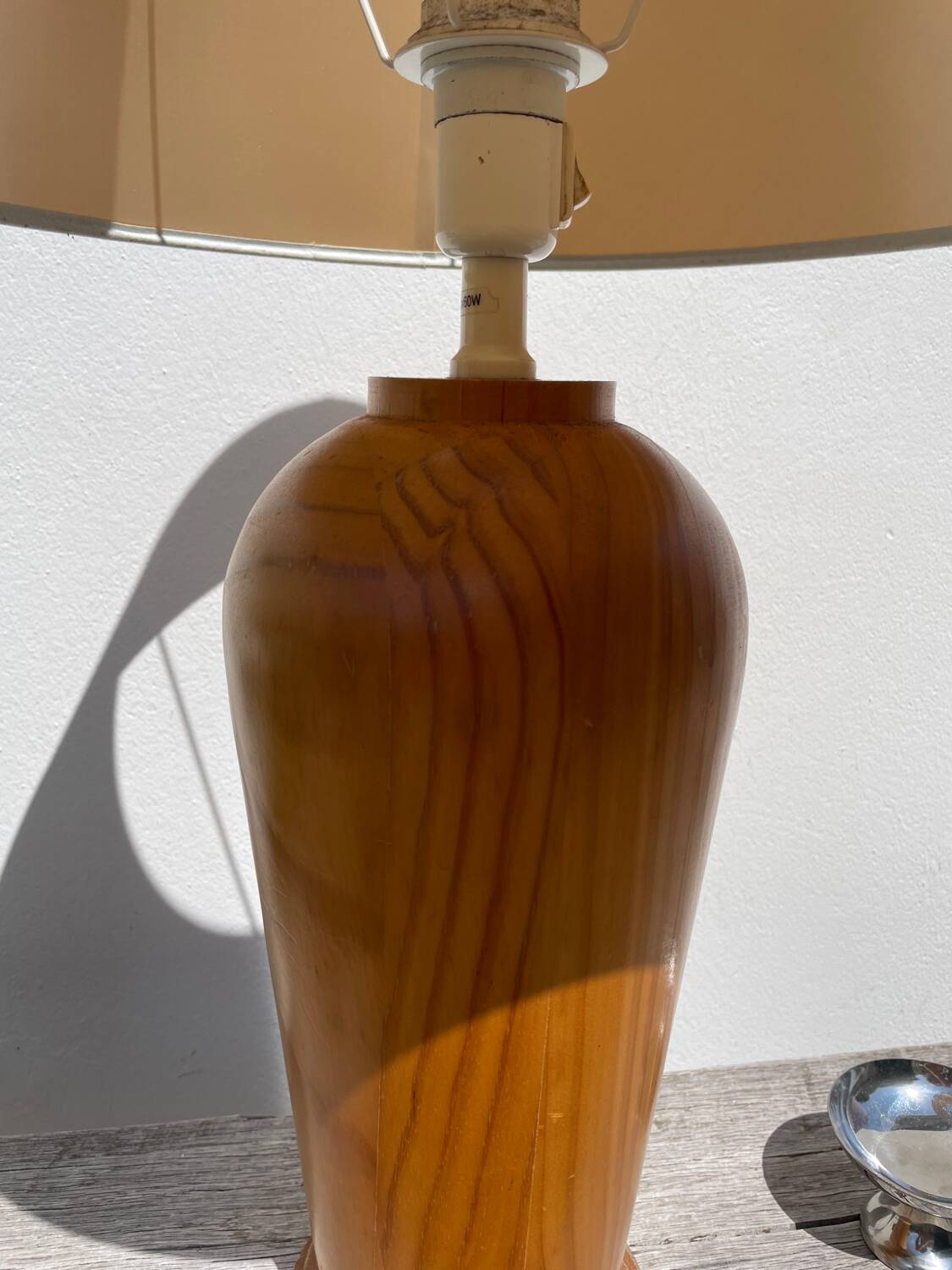 Large wooden lamp from IKEA, vintage design, 1980s