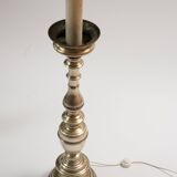 Pair of metal floor lamps with pink shades