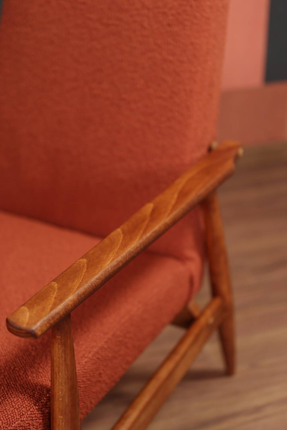 Fauteuil lounge et repose-pieds Vintage Terracota Boucle