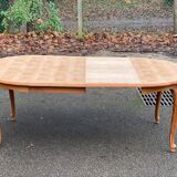 Renovated Louis XV dining table in cherry wood from the 20th century, 210cm.