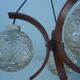 Teak chandelier 3 lights 1960s