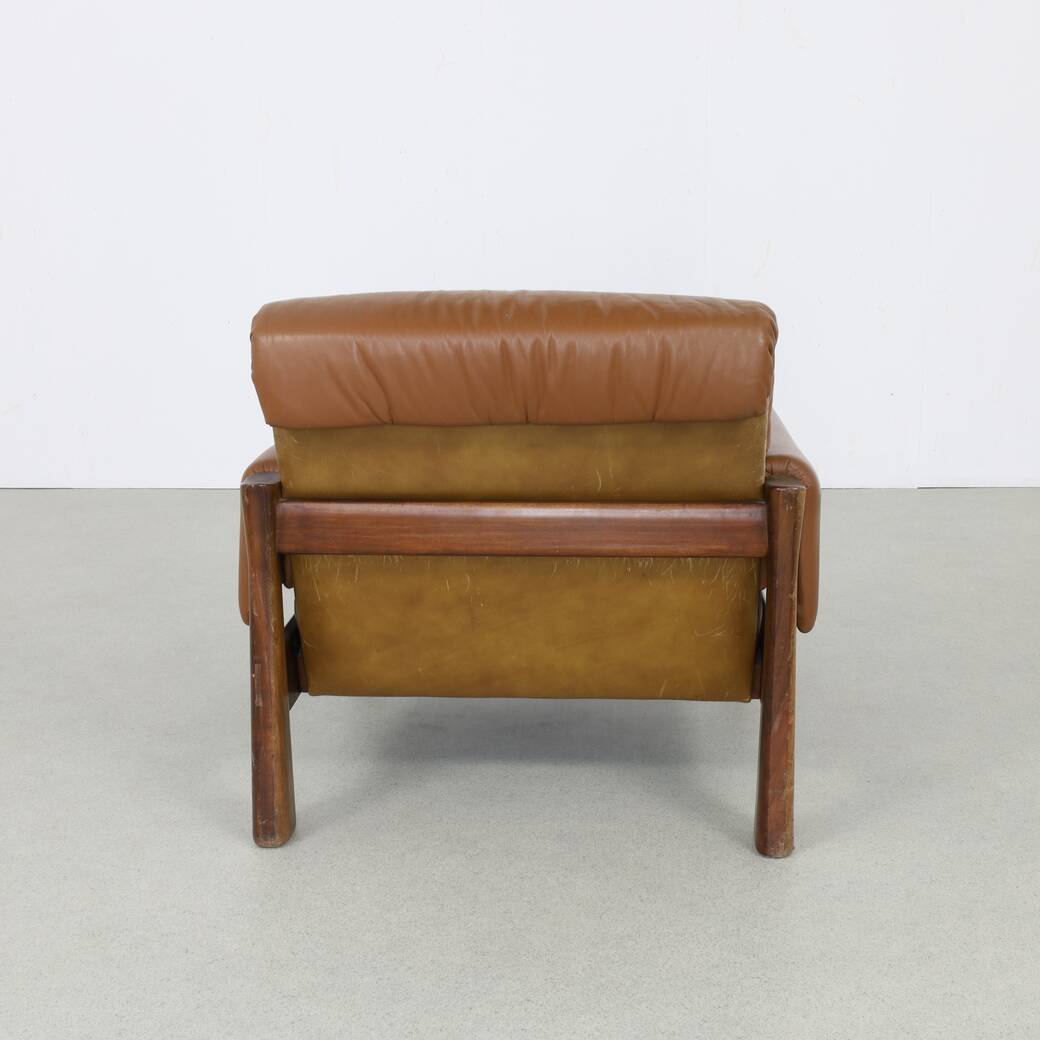 Brazilian Leather Lounge Chair, 1970s