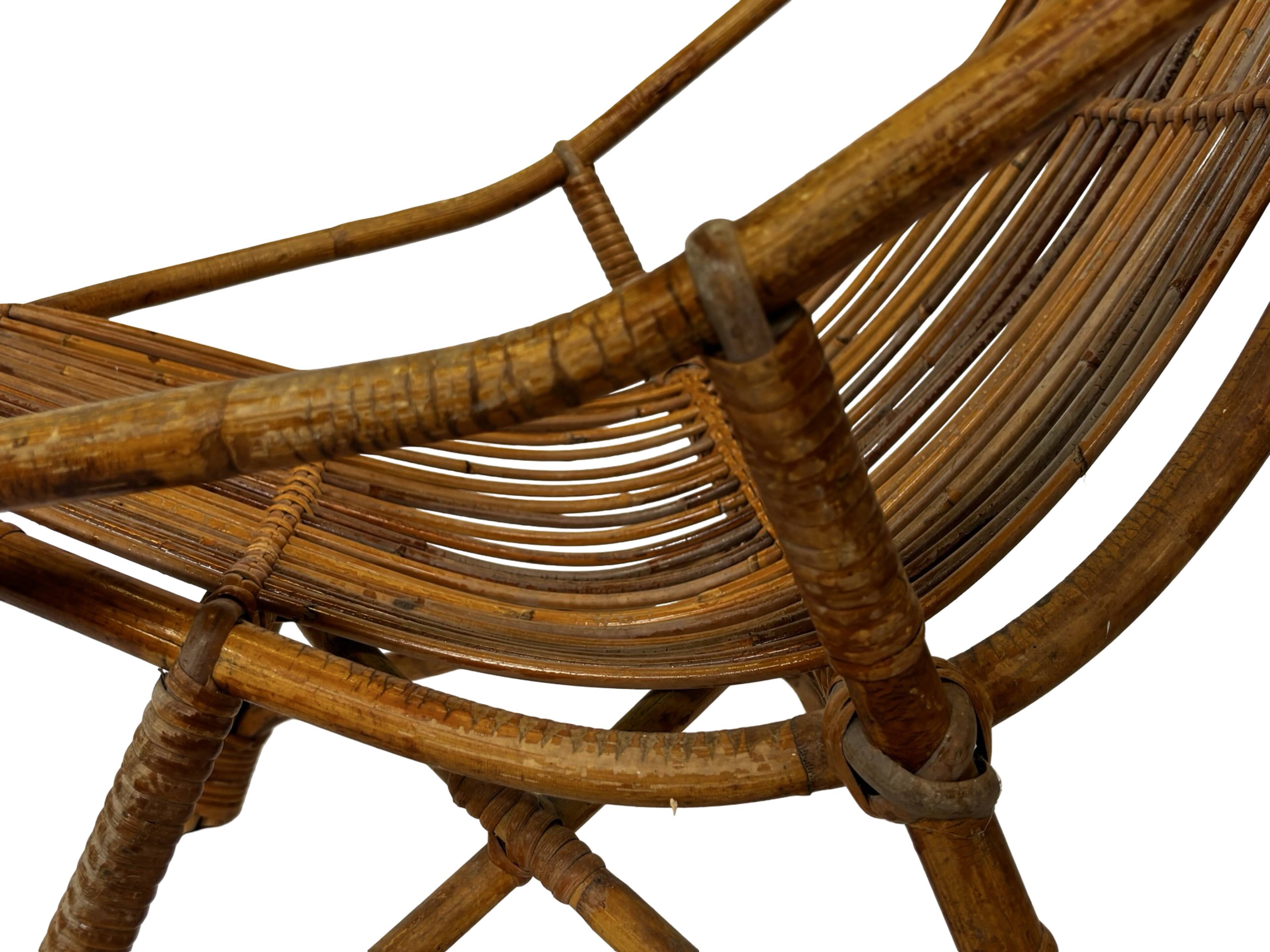 Vintage Rattan Chair Dirk Van Sliedregt Rohe Noordwolde 1960