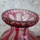 Bohème large crystal vase with red overlay, wheel-cut, Belle Époque.