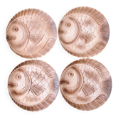 4 grandes assiettes Sarreguemines en barbotine poisson