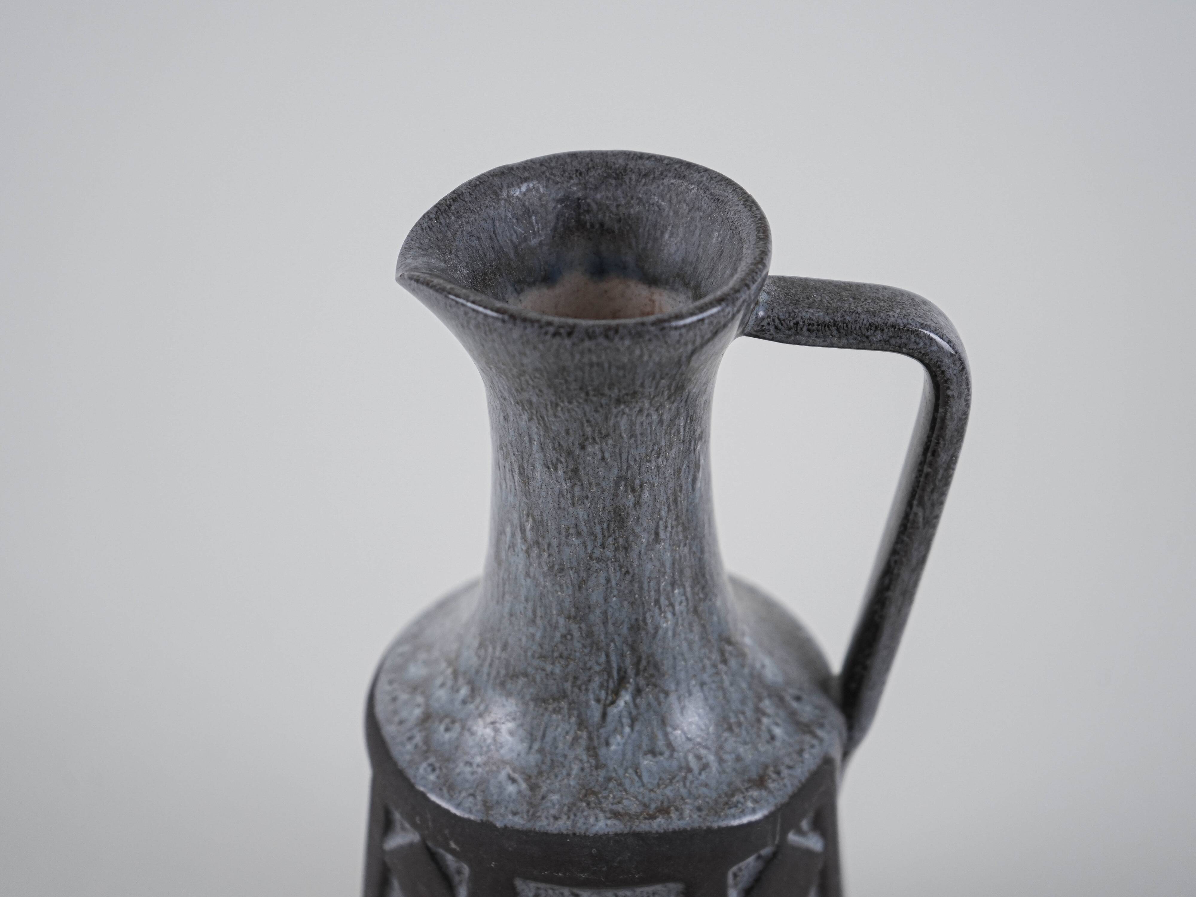 Grey ceramic vase, Danish design, 1970s, manufactured by Frank Keramik