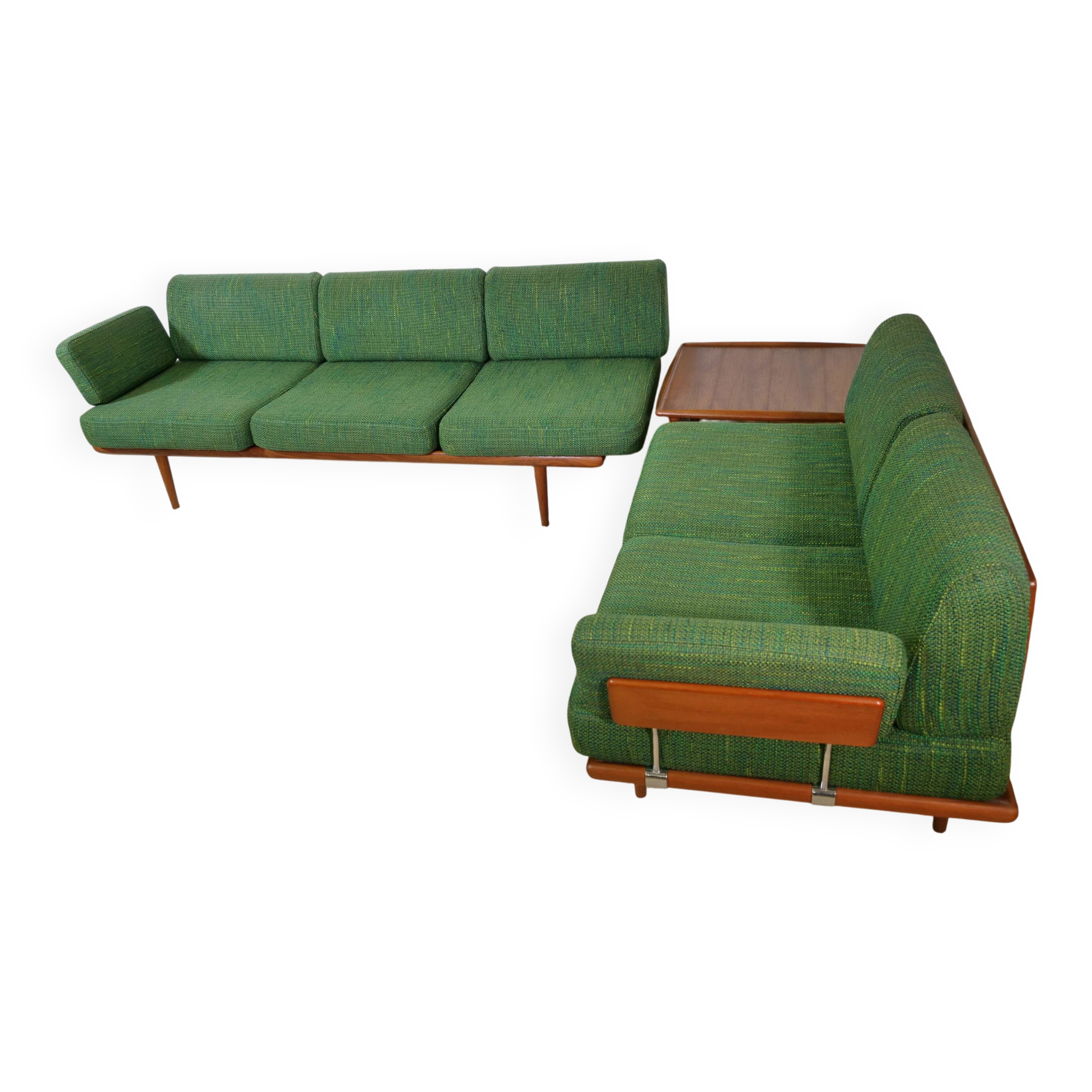 Sofa Set in Teak by Peter Hvidt & Orla Mølgaard Nielsen, Set of 3, 1960s