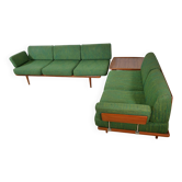 Sofa Set in Teak by Peter Hvidt & Orla Mølgaard Nielsen, Set of 3, 1960s